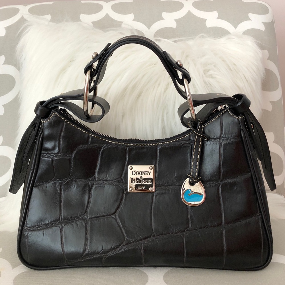 Dooney & Bourke Croco Embossed Leather Hobo Bag